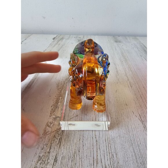 Kalifano elephant carved crystal statue figurine new unique good luck decor - Picture 4 of 10